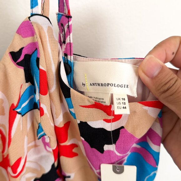 NWT Anthropologie Tina floral flounce midi dress 12 - Picture 7 of 9